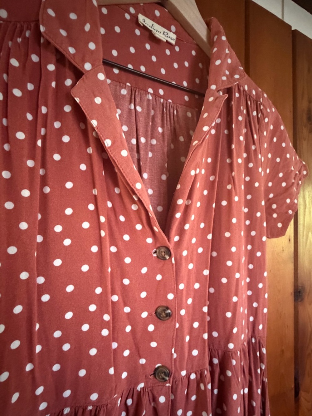 Cute polka dot knee length dress size petite medium